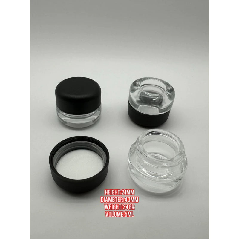 Wholesale Round Glass Container – 5ml for Wax, Dab, Shatter