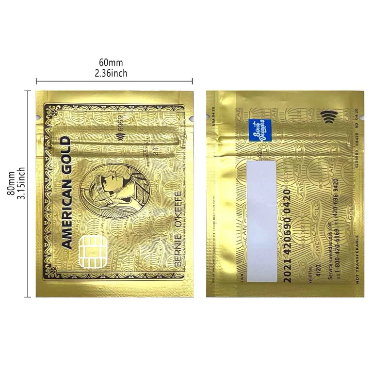 High Quality Mylar Zip lock Bag for Cannabis Packaging Matte Amеrican Exprеss 1/3.5gr Smell Proof Water Proof