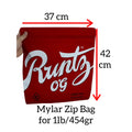 Runtz OG Mylar Zip Lock Bag for Cannabis size 454 grams / 1 lb