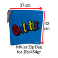 Gelatti Cookies Mylar Zip Lock Bag for Cannabis size 454 grams / 1 lb