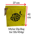 Lemon Made Mylar Zip Lock Bag for Cannabis size 454 grams / 1 lb