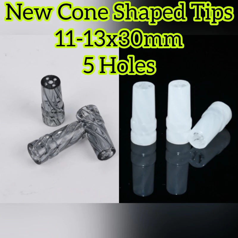 Premium Hand-Crafted Twisted Glass Tip – Cone Shaped 11–13×30 mm for Joints
