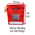 Vape God Flowers Mylar Zip Lock Bag for Cannabis size 454 grams / 1 lb