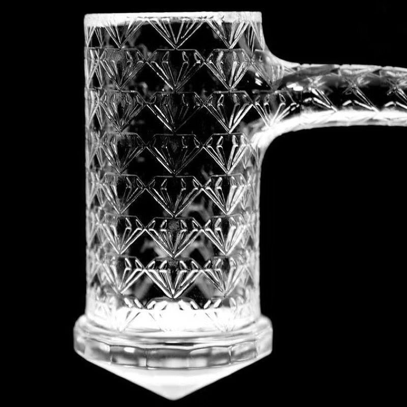 Fully Welded Diamond Etched Crystal Banger – XL Bucket, 14mm Male, 90° Joint