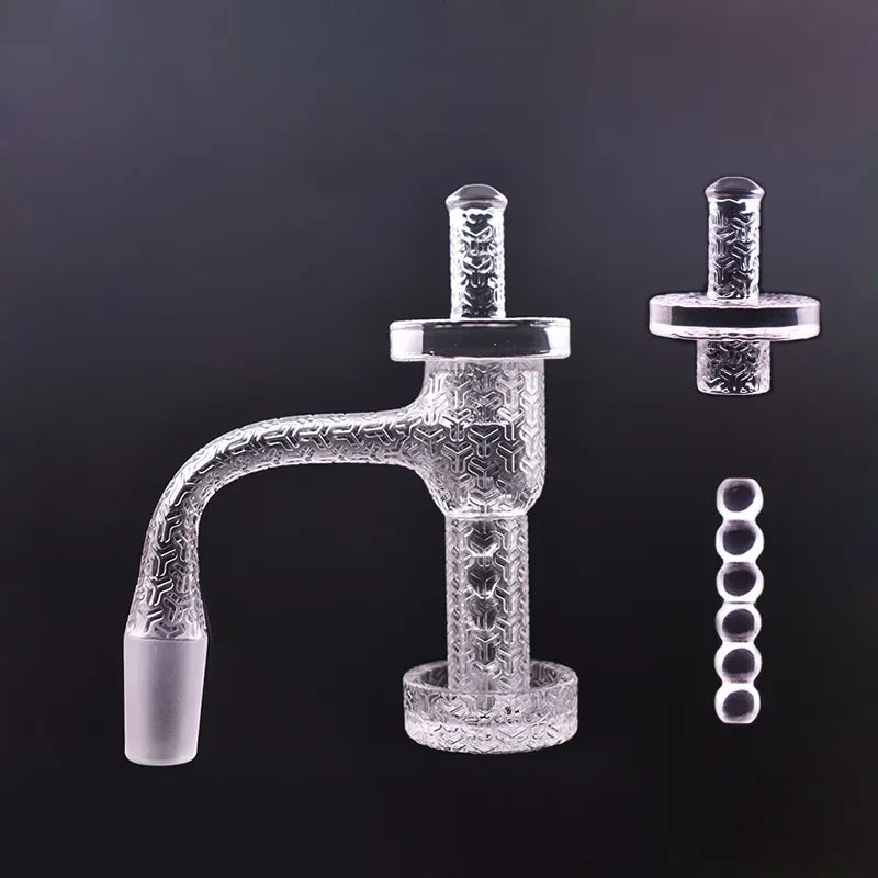 Fully Fused Engraved Terp Slurper Set – 14mm Male, 90-Degree Banger Kit