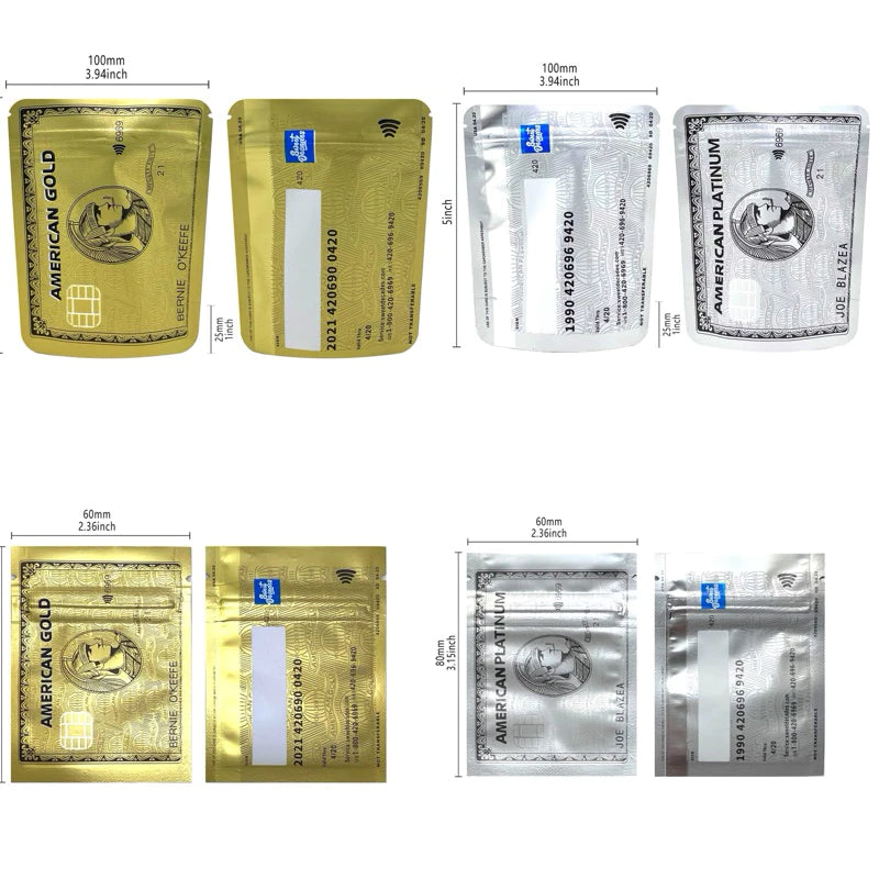 High Quality Mylar Zip lock Bag for Cannabis Packaging Matte Amеrican Exprеss 1/3.5gr Smell Proof Water Proof