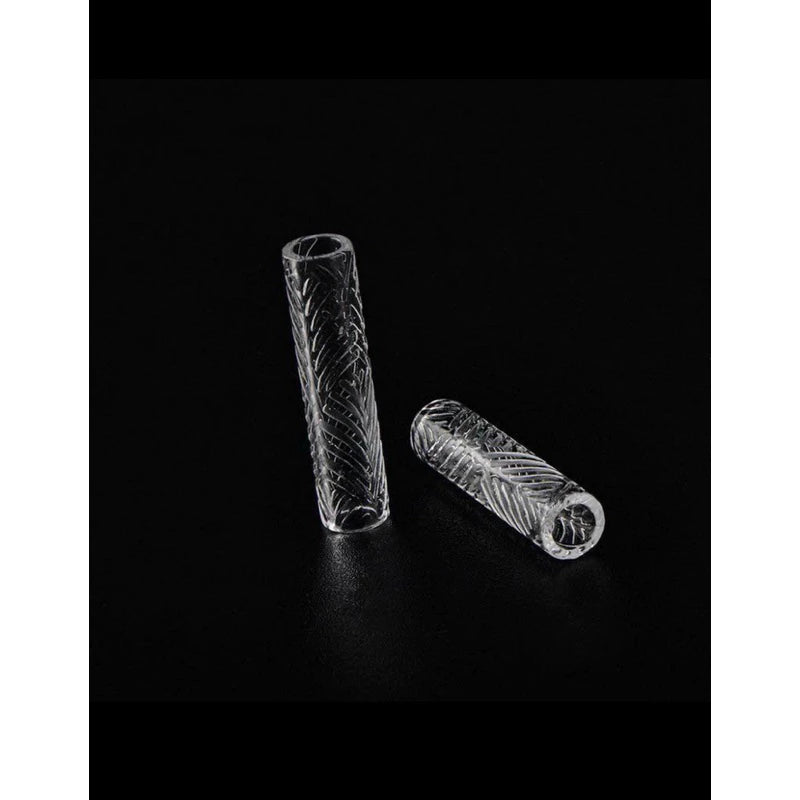 Etched Quartz Pillars – Palm Leaf Design, 30 mm Length × 6 mm Diameter