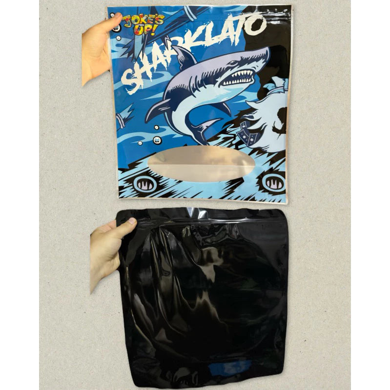 Jokes Up Sharklato Mylar Zip Lock Bag for Cannabis size 454 grams / 1 lb