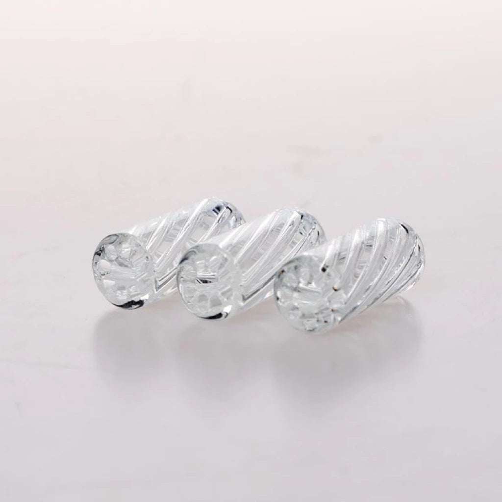 Premium Hand-Crafted Twisted Glass Tips – 14x30mm, 8 Holes, Clear