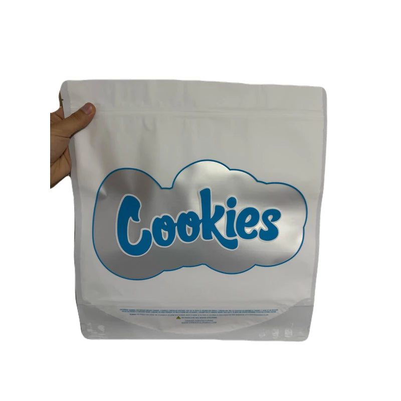 Snow Man Cookies Mylar Zip Lock Bag for Cannabis size 454 grams / 1 lb