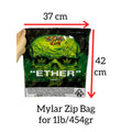 Jokes Up Ether Mylar Zip Lock Bag for Cannabis size 454 grams / 1 lb