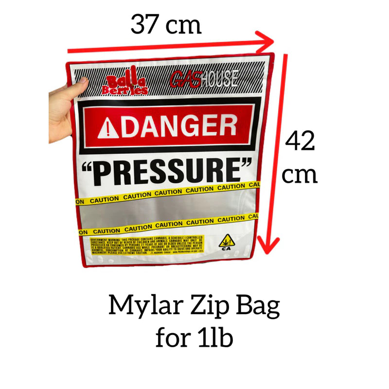 Balla Berries Gas House Mylar Zip Lock Bag for Cannabis size 454 grams / 1 lb