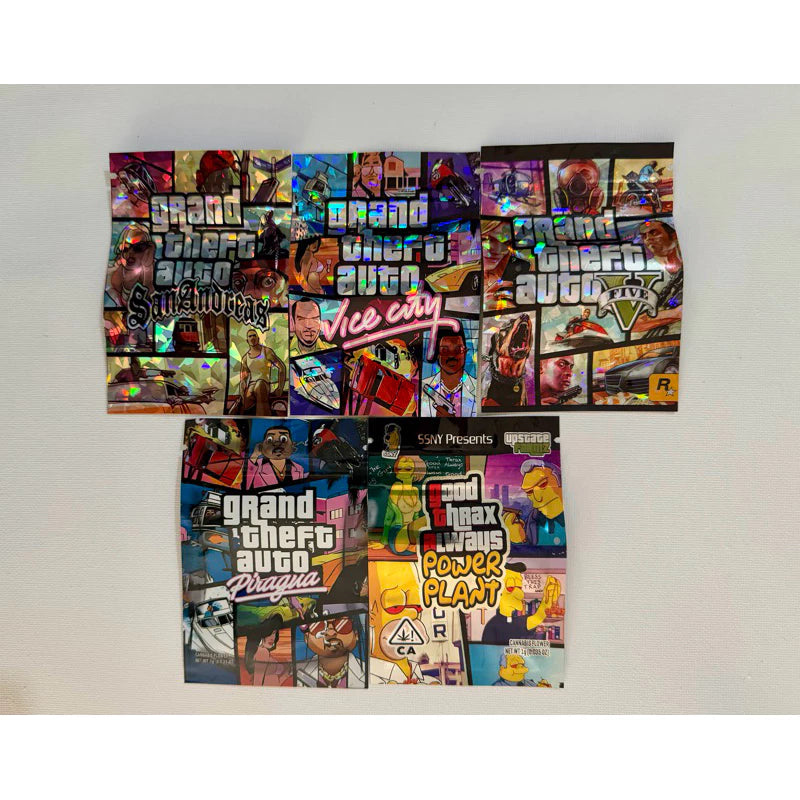 High Quality Mylar Zip lock Bag for Cannabis Packaging Matte GTA 1gr Smell Proof Water Proof