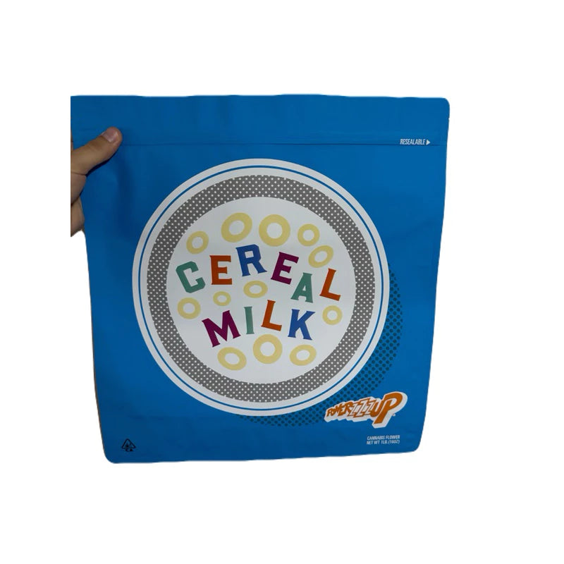 Cereal Milk Cookies Mylar Zip Lock Bag for Cannabis size 454 grams / 1 lb