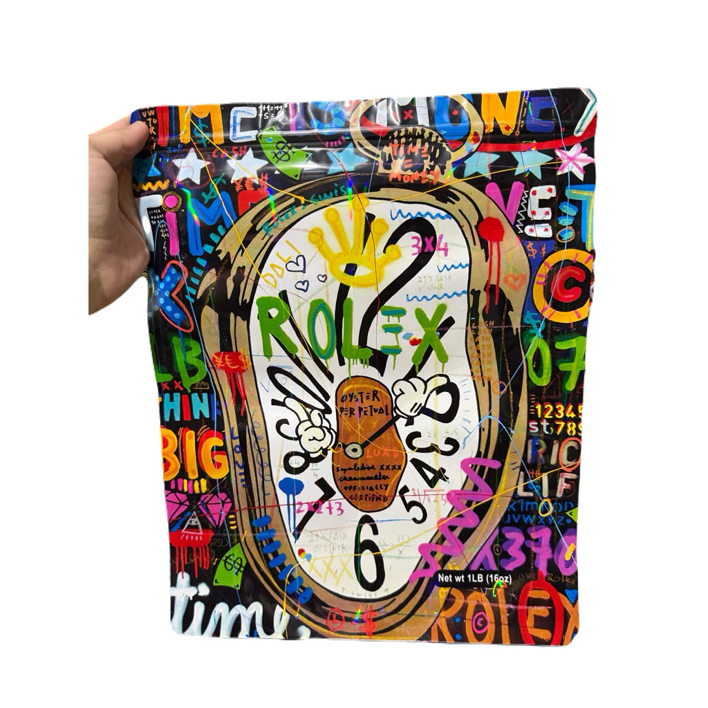 Rоlex Art Mylar Zip Lock Bag for Cannabis size 454 grams / 1 lb